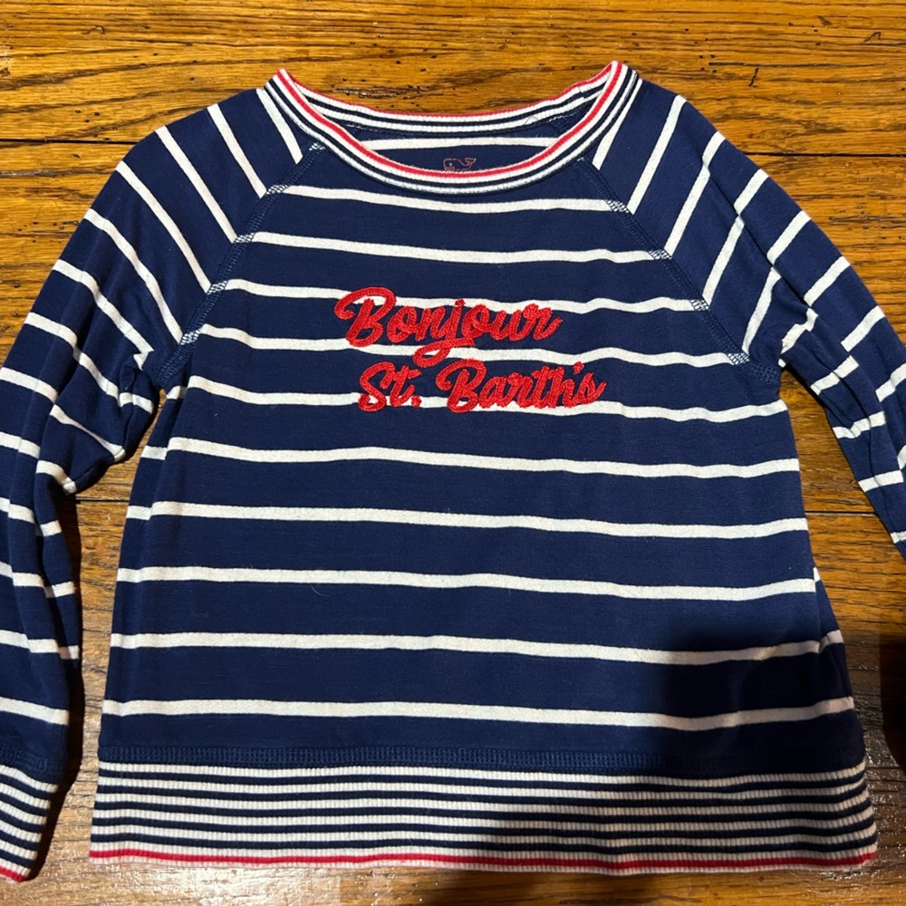 Vineyard Vines Kids Navy and White Striped Sweater